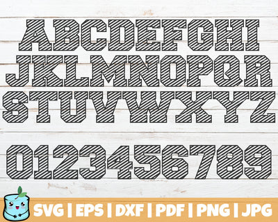 Stripe Alphabet And Numbers SVG MintyMarshmallows 