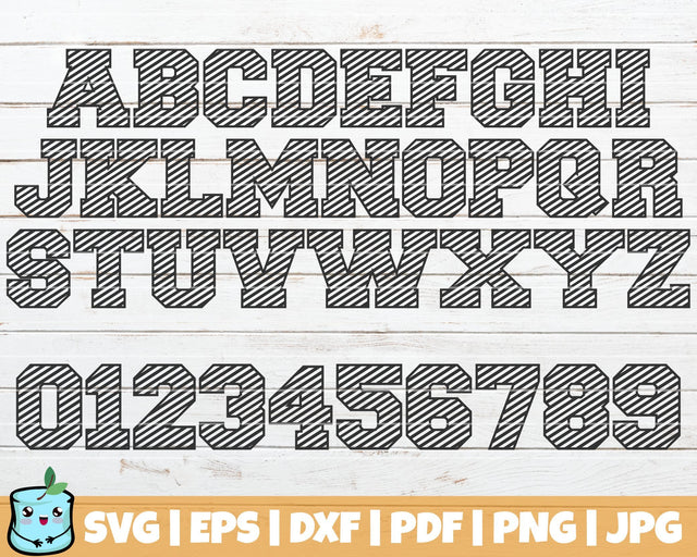 Stripe Alphabet And Numbers SVG MintyMarshmallows 