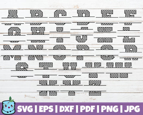 Stripe Monogram Alphabet SVG MintyMarshmallows 