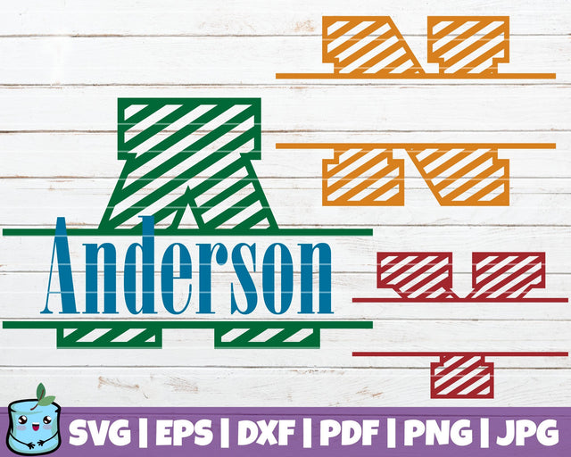 Stripe Monogram Alphabet SVG MintyMarshmallows 