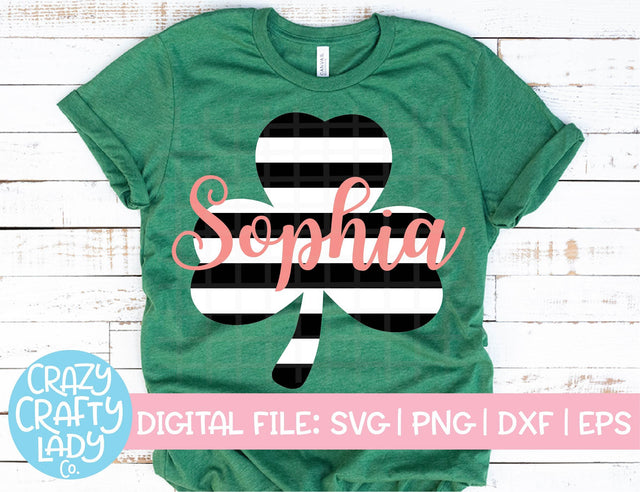 Striped Clover SVG Crazy Crafty Lady Co. 
