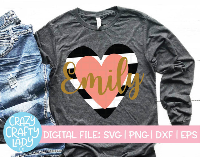 Striped Heart SVG Crazy Crafty Lady Co. 