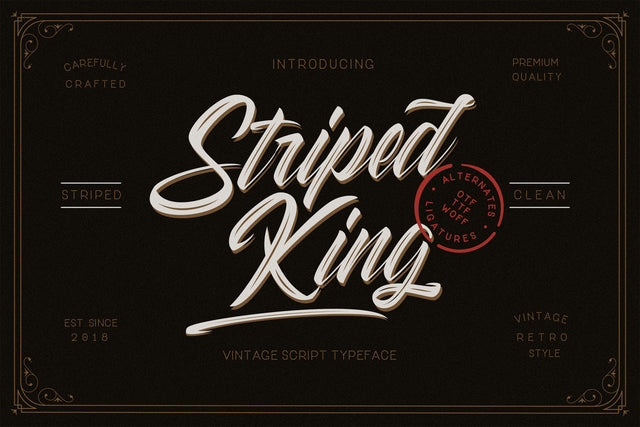Striped King Vintage Script Font Creatype Studio 