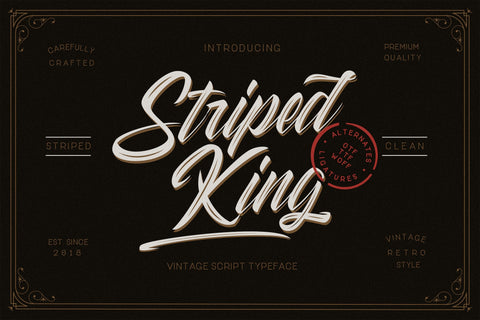 Striped King Vintage Script Font Creatype Studio 