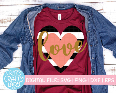 Striped Love Heart SVG Crazy Crafty Lady Co. 