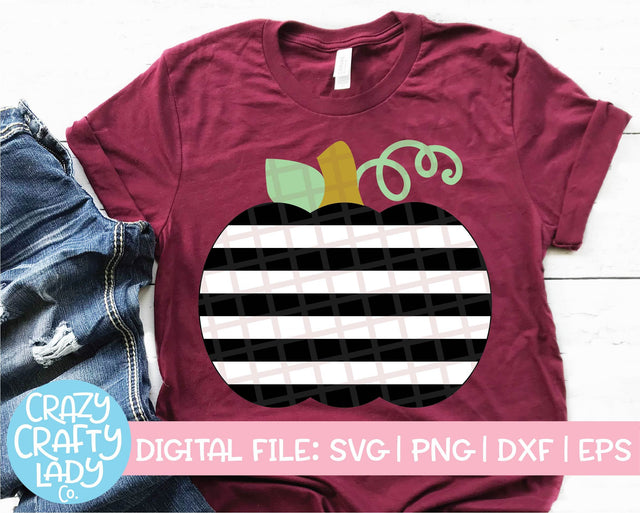 Striped Pumpkin | Fall SVG Cut File SVG Crazy Crafty Lady Co. 