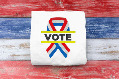 Striped Vote Ribbon Mini Embroidery Embroidery/Applique DESIGNS Risa Rocks It 