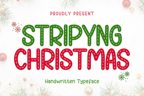 Stripying Christmas - Handwritten Typeface Font Masyafi Studio 