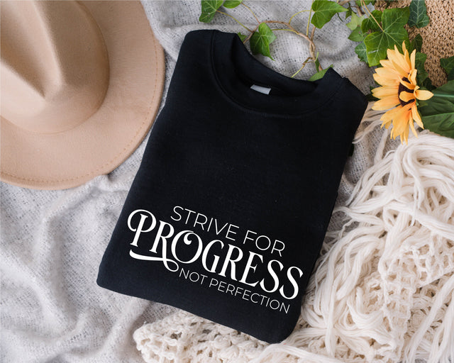 Strive for progress not perfection svg, Motivational quotes svg, motivation svg, inspirational svg, Fitness svg, Workout svg, svg for shirt SVG Fauz 