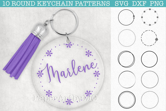 Strokes Round Keychain Pattern SVG Bundle /SVG, DXF, PNG SVG Marlene Campos 