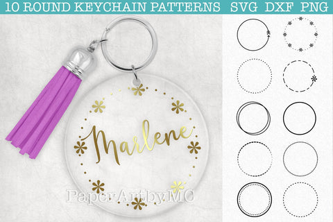 Strokes Round Keychain Pattern SVG Bundle /SVG, DXF, PNG SVG Marlene Campos 