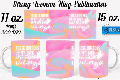 Strong Woman 11 Oz | 15 Oz Mug Sublimation Sublimation Fly Design 