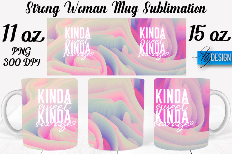 Strong Woman 11 Oz | 15 Oz Mug Sublimation Sublimation Fly Design 
