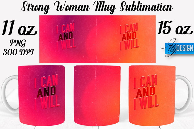 Strong Woman 11 Oz | 15 Oz Mug Sublimation Sublimation Fly Design 