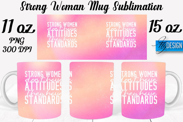 Strong Woman 11 Oz | 15 Oz Mug Sublimation Sublimation Fly Design 