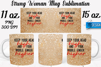 Strong Woman 11 Oz | 15 Oz Mug Sublimation Sublimation Fly Design 