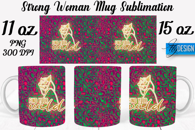 Strong Woman 11 Oz | 15 Oz Mug Sublimation Sublimation Fly Design 