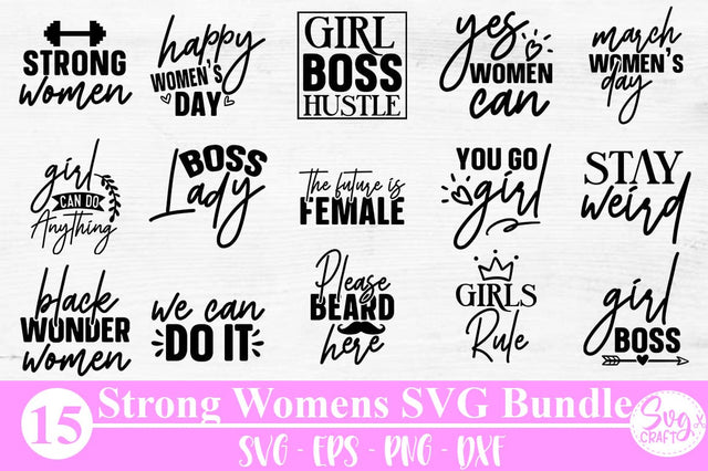 Strong Woman SVG bundle, svg bundles, fonts svg bundle, svg files for cricut, svg designs bundle, svg design bundle shirt bundle quote svg SVG Svgcraft 