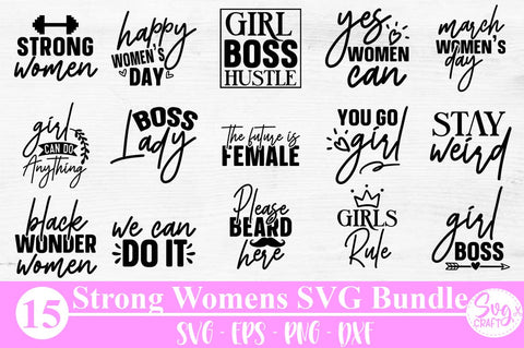 Strong Woman SVG bundle, svg bundles, fonts svg bundle, svg files for cricut, svg designs bundle, svg design bundle shirt bundle quote svg SVG Svgcraft 