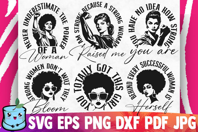 Strong Woman SVG Bundle - Women Power Cut Files SVG MintyMarshmallows 