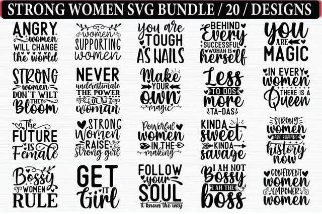 Strong Women SVG Bundle SVG akazaddesign 