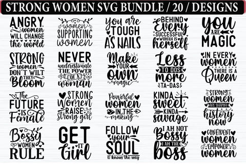 Strong Women SVG Bundle SVG akazaddesign 