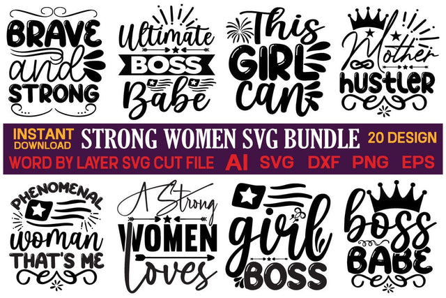 Strong Women Svg Bundle SVG designmaster24 
