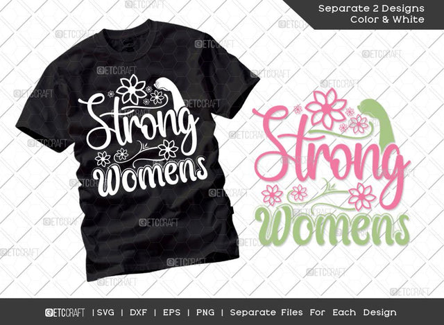 Strong Womens Svg Cut File | International Women's Day Svg | Dxf | Eps | Png | Tshirt Design SVG ETC Craft 