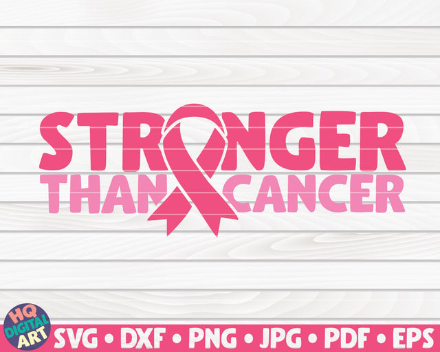 Stronger than cancer SVG | Cancer awareness quote SVG HQDigitalArt 