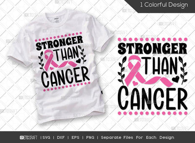 Stronger Than Cancer SVG Cut File | Breast Cancer Svg | Fight Cancer Svg | Pink Ribbon Svg | Warrior Svg | Cancer Awareness Svg | Breast Cancer Quote Svg SVG ETC Craft 