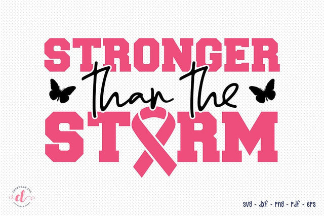Stronger Than Storm | Breast Cancer SVG SVG CraftLabSVG 