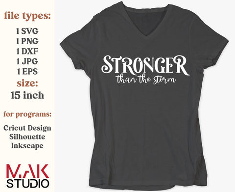 Stronger than the storm svg, Stronger than storm svg, Inspirational svg, Breast cancer svg, Survivor svg, Motivational svg, Awareness svg SVG MAKStudion 