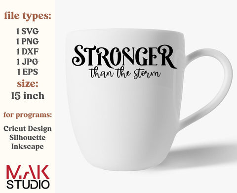 Stronger than the storm svg, Stronger than storm svg, Inspirational svg, Breast cancer svg, Survivor svg, Motivational svg, Awareness svg SVG MAKStudion 