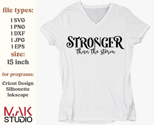 Stronger than the storm svg, Stronger than storm svg, Inspirational svg, Breast cancer svg, Survivor svg, Motivational svg, Awareness svg SVG MAKStudion 