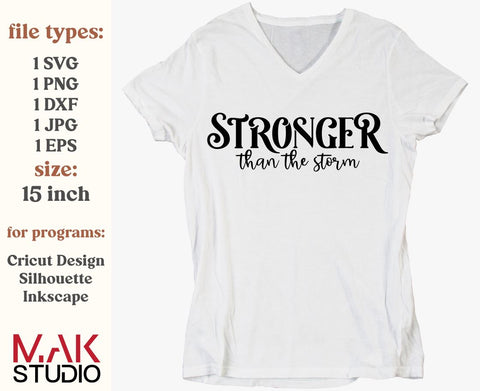 Stronger than the storm svg, Stronger than storm svg, Inspirational svg, Breast cancer svg, Survivor svg, Motivational svg, Awareness svg SVG MAKStudion 