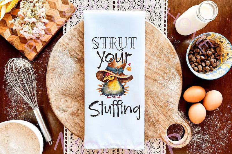 Strut Your Stuffing Thanksgiving Towel Sublimation Sublimation Jagonath Roy 