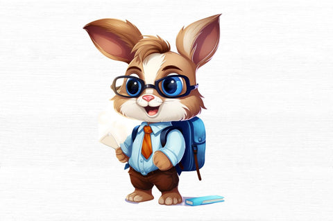 Student Bunny Cute Clipart Sublimation Regulrcrative 