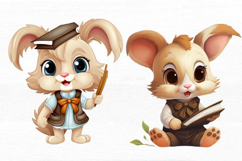Student Bunny Cute Clipart Sublimation Regulrcrative 