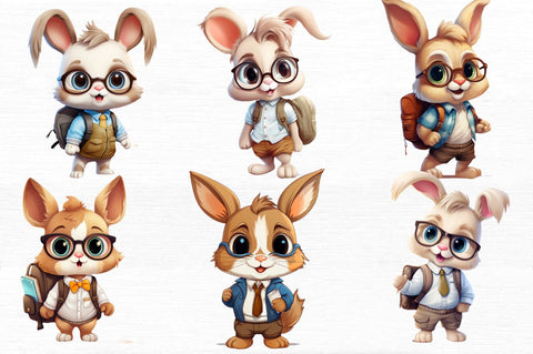 Student Bunny Cute Clipart Sublimation Regulrcrative 