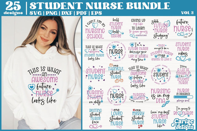 Student Nurse SVG Bundle | Nurse SVG and Sublimation Bundle SVG Carla C Designs 