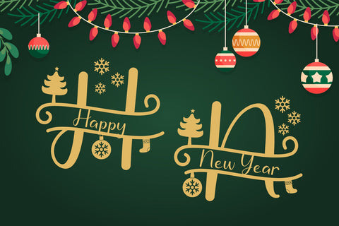 Stunning Christmas Monogram Font AEN Creative Store 