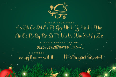Stunning Christmas Monogram Font AEN Creative Store 