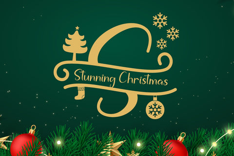 Stunning Christmas Monogram Font AEN Creative Store 