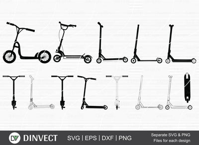 Stunt Scooter SVG, Scooter Silhouette, Scooter clipart, scooter silhouette, Scooter Design, Scooter Vector, Cutting Machine, Cameo, Vinyl Designs, Iron On Decals SVG Dinvect 