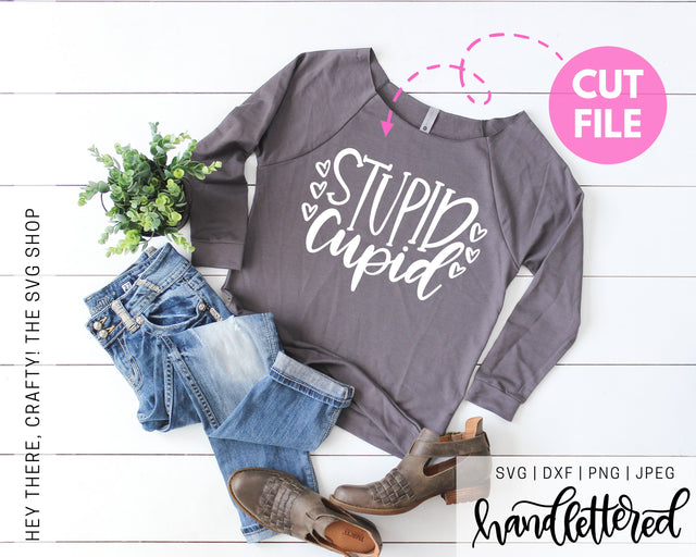 Stupid Cupid | SVG, PNG, DXF, JPG SVG Hey There, Crafty! 