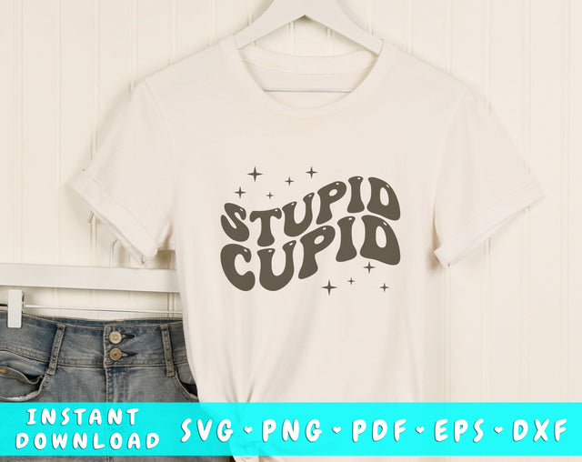 Stupid cupid Wavy SVG, Anti Valentine's Day SVG, PNG SVG HappyDesignStudio 