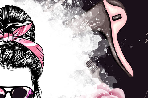 Style MOM, Mom Life Tumbler Wrap PNG, Add Your Own Text, Hair Life Messy Bun Hair Stylist, 20 oz Skinny Seamless Sublimation Designs Sublimation Syre Digital Creations 