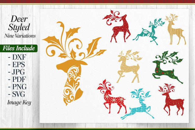 Styled Deer SVG AfterTenDesign 