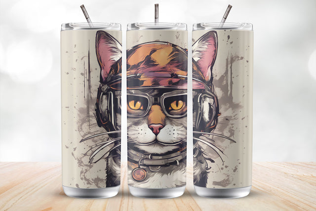Stylish Cat 20 Oz Tumbler Wrap Sublimation Design Sublimation MockupSvgVenue 