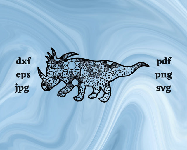 Styracosaurus Mandala SVG Cut File SVG Northern Light SVG 